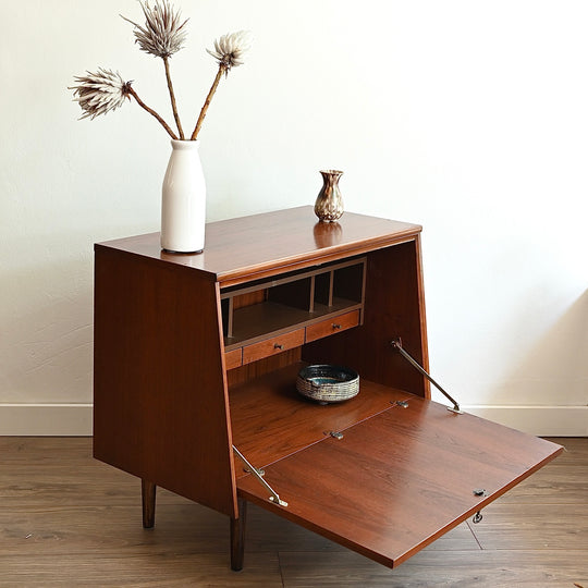 Mid Century Walnut Sideboard Storage Cabinet by Chiswell