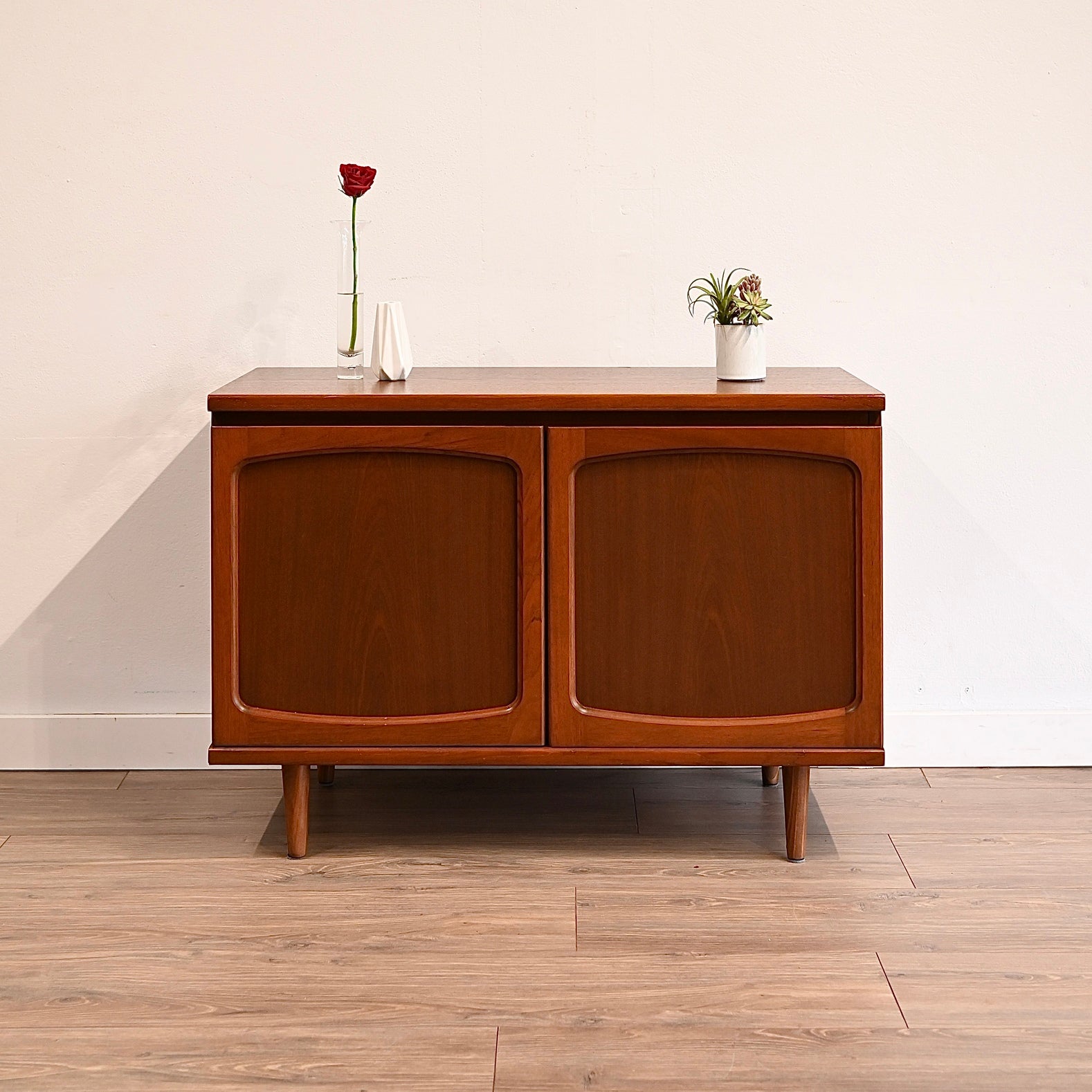Mid Century Teak Sideboard LP Cabinet by Noblett
