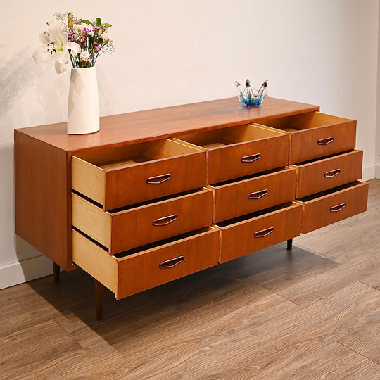 Mid Century Teak Sideboard Dresser Low Boy by Berryman