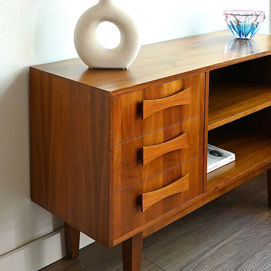 Mid Century Retro Teak Sideboard LP Record Cabinet