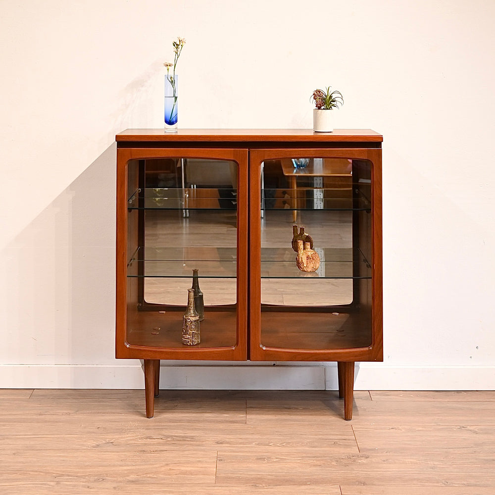 Mid Century Teak Sideboard Display Cabinet by Noblett