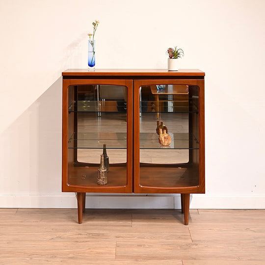 Mid Century Teak Sideboard Display Cabinet by Noblett