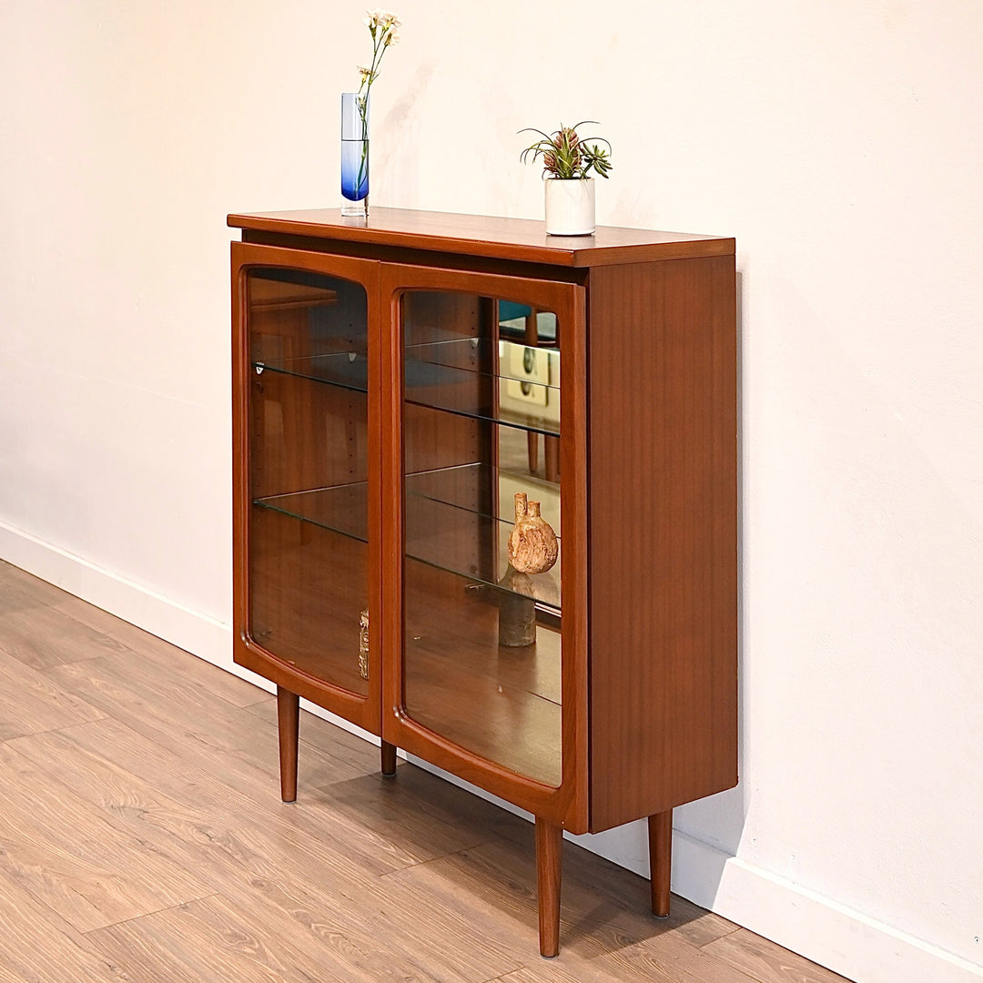Mid Century Teak Sideboard Display Cabinet by Noblett