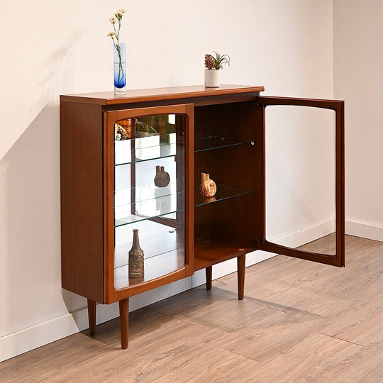 Mid Century Teak Sideboard Display Cabinet by Noblett