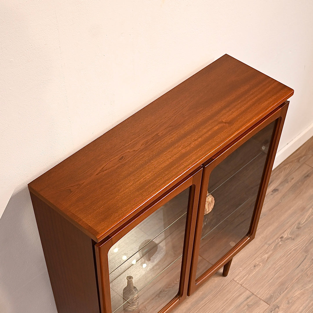 Mid Century Teak Sideboard Display Cabinet by Noblett