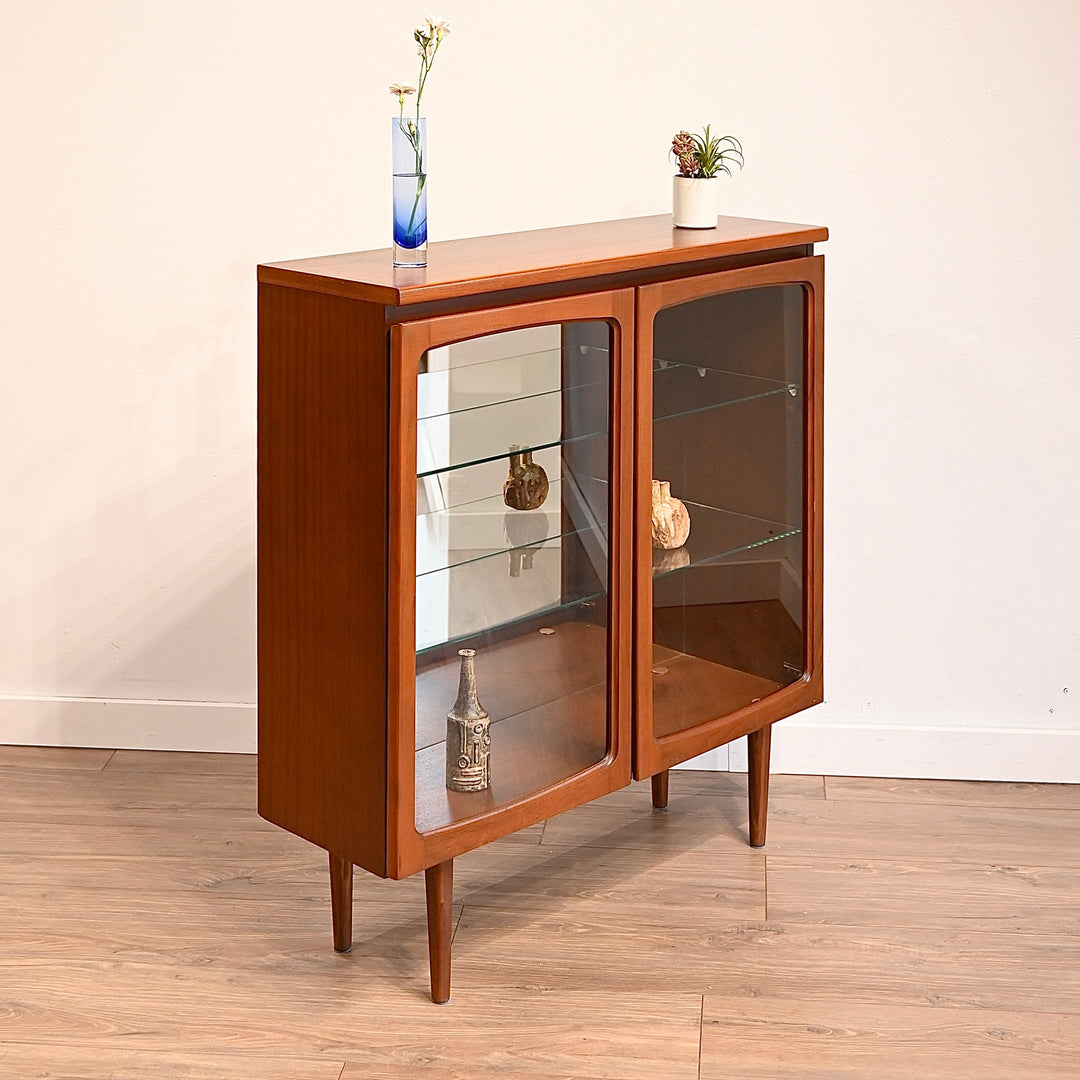 Mid Century Teak Sideboard Display Cabinet by Noblett