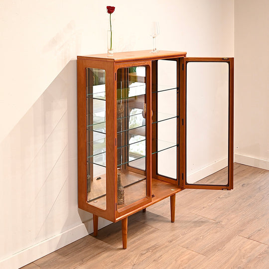 Mid Century Teak Sideboard Glass Display Cabinet by Chiswell