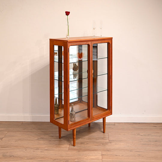 Mid Century Teak Sideboard Glass Display Cabinet by Chiswell