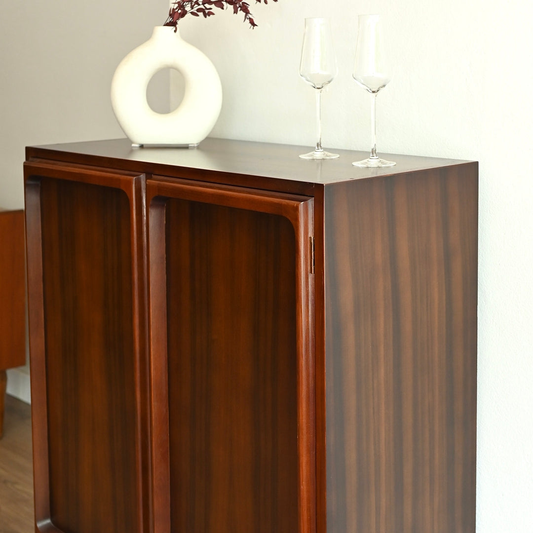 Mid Century Walnut Sideboard Bar Cabinet by Chiswell