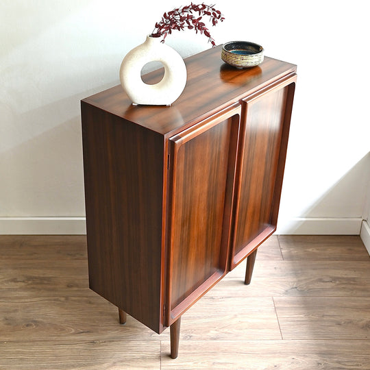 Mid Century Walnut Sideboard Bar Cabinet by Chiswell