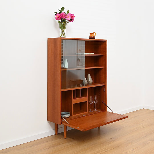 Parker Teak Mid Century Display Cabinet Bookshelf