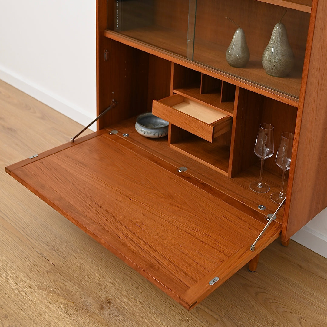 Parker Teak Mid Century Display Cabinet Bookshelf