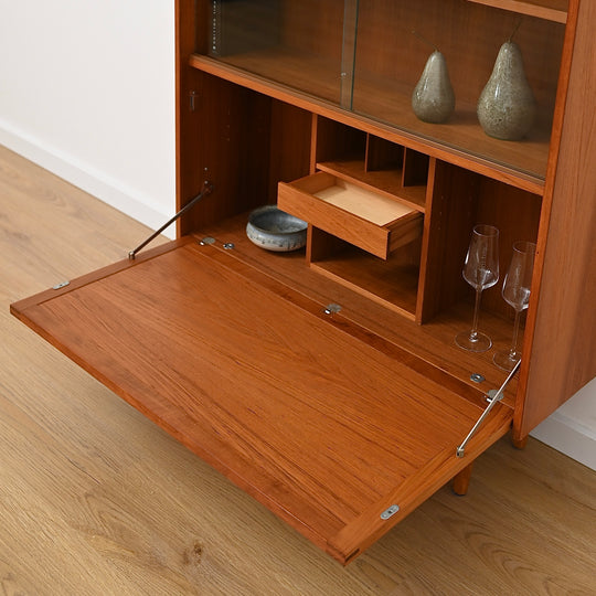 Parker Teak Mid Century Display Cabinet Bookshelf