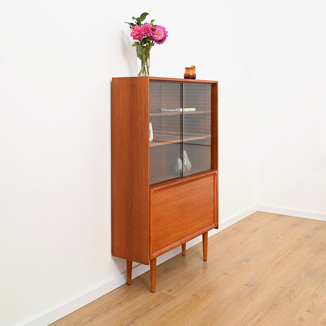 Parker Teak Mid Century Display Cabinet Bookshelf