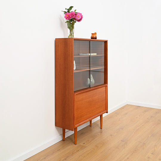 Parker Teak Mid Century Display Cabinet Bookshelf