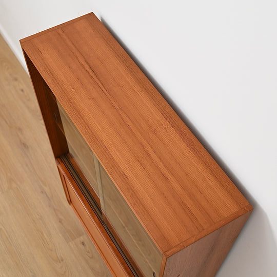 Parker Teak Mid Century Display Cabinet Bookshelf