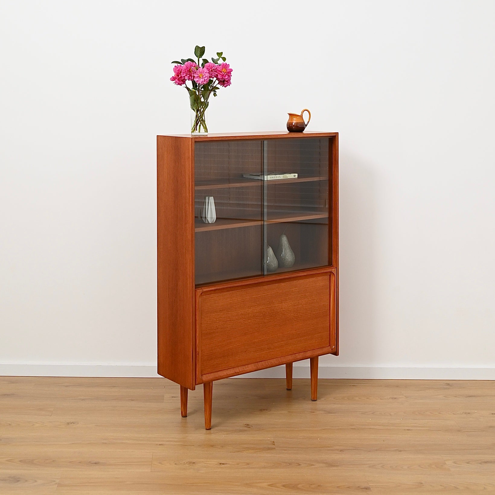 Parker Teak Mid Century Display Cabinet Bookshelf