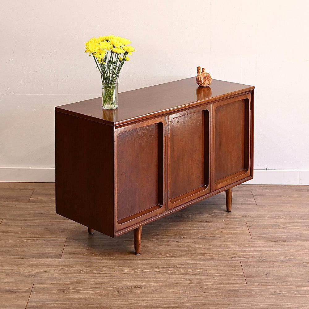 Mid Century Walnut Sideboard LP Record Cabinet by Chiswell + custom legs