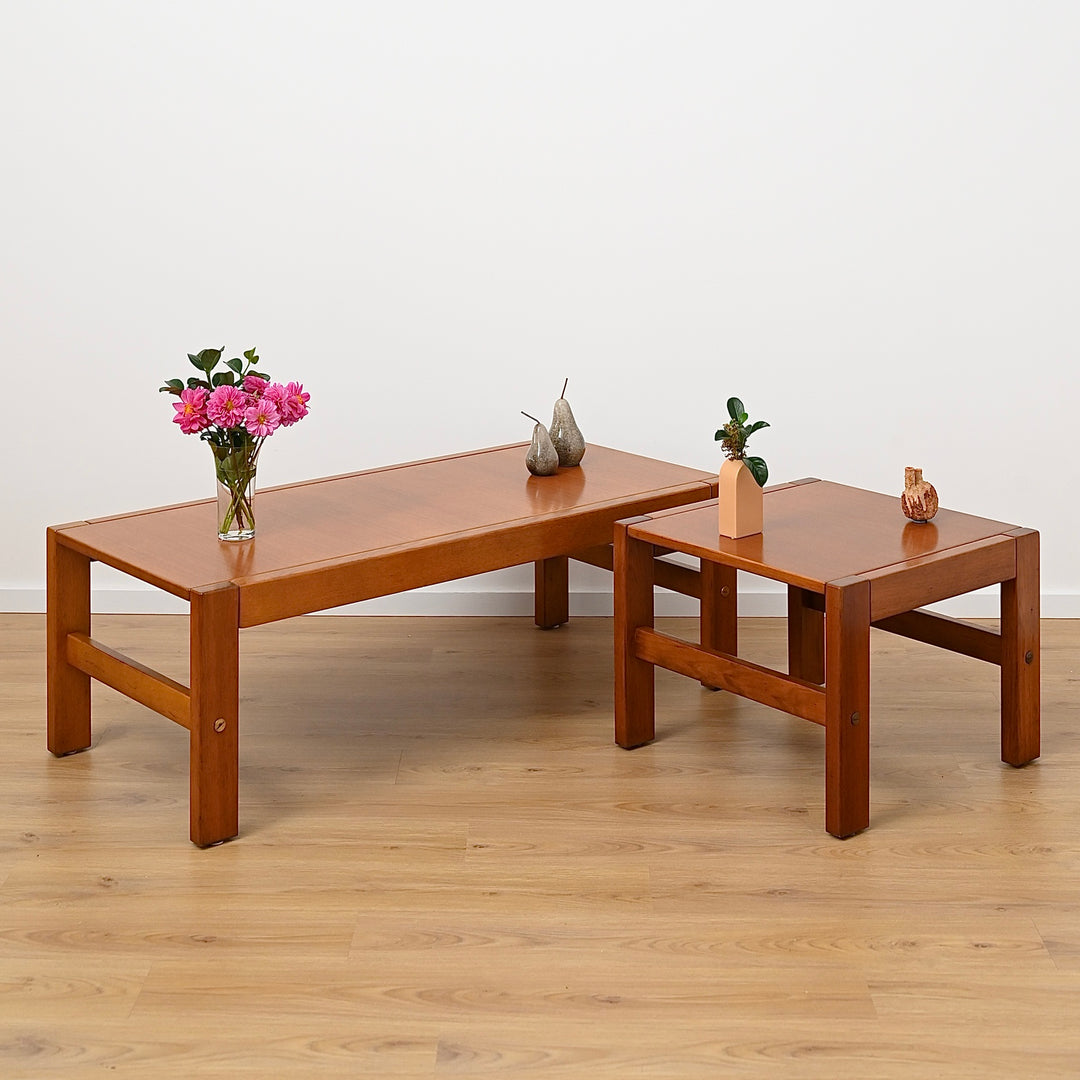 Pair of Teak Coffee Table and Lamp Table by Danish De Luxe