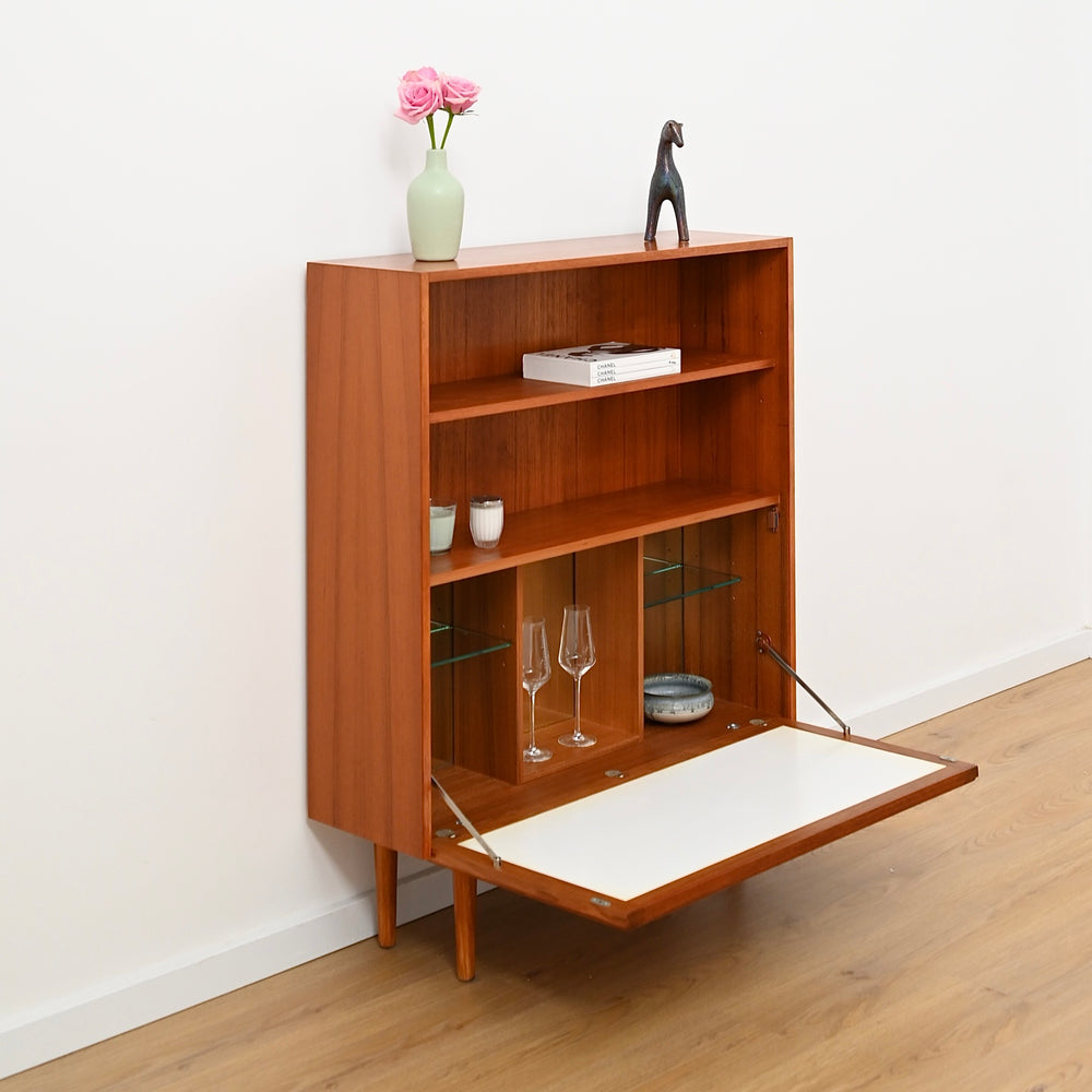 Parker Teak Mid Century Bookshelf Bar Wall Unit Bookcase