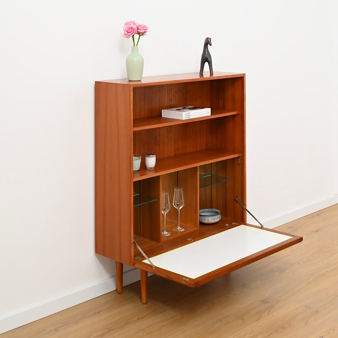 Parker Teak Mid Century Bookshelf Bar Wall Unit Bookcase