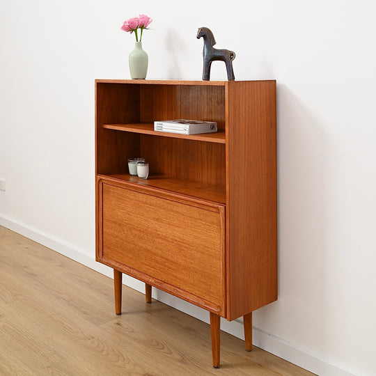 Parker Teak Mid Century Bookshelf Bar Wall Unit Bookcase
