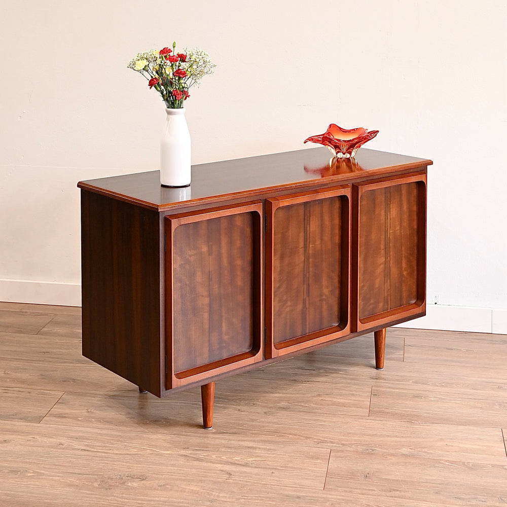 Mid Century Walnut Sideboard LP Record Cabinet by Chiswell