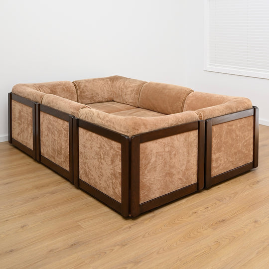 Mid Century Playpen Modular Sofa Lounge Crushed Velvet by Chiswell 