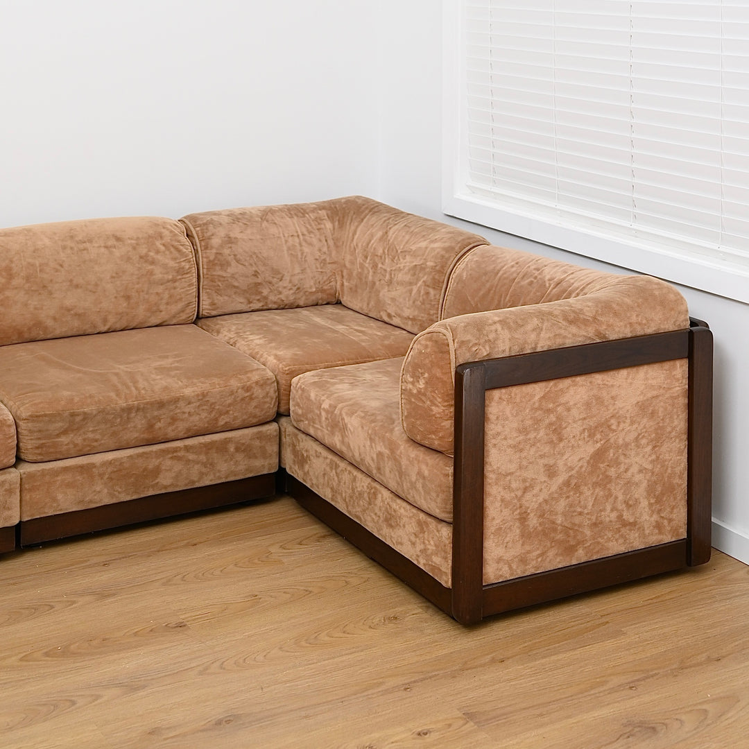 Mid Century Playpen Modular Sofa Lounge Crushed Velvet by Chiswell 