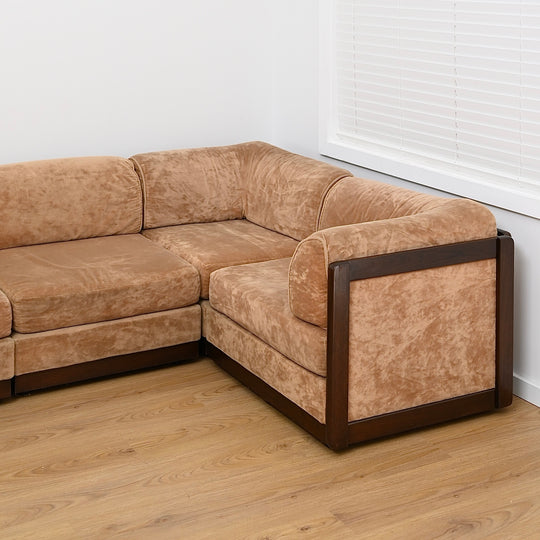 Mid Century Playpen Modular Sofa Lounge Crushed Velvet by Chiswell 