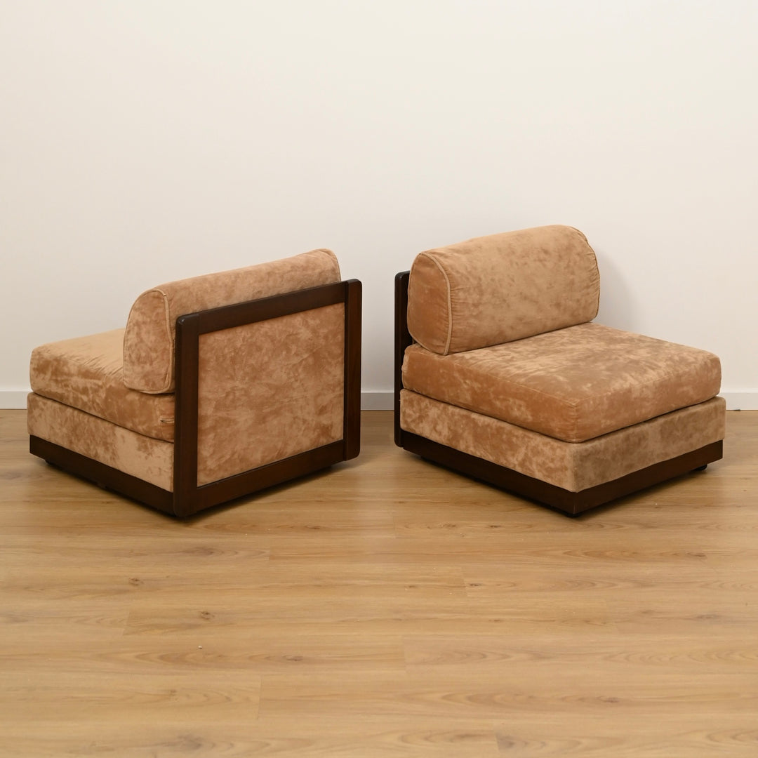Mid Century Playpen Modular Sofa Lounge Crushed Velvet by Chiswell 