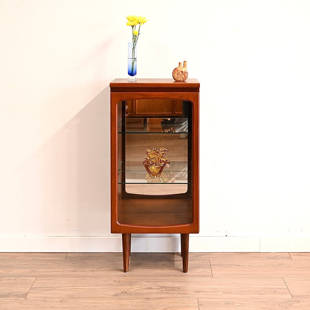 Mid Century Teak Sideboard Display China Cabinet by Noblett