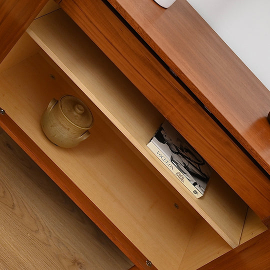 Mid Century Parker Teak LP Record Cabinet Square Handle