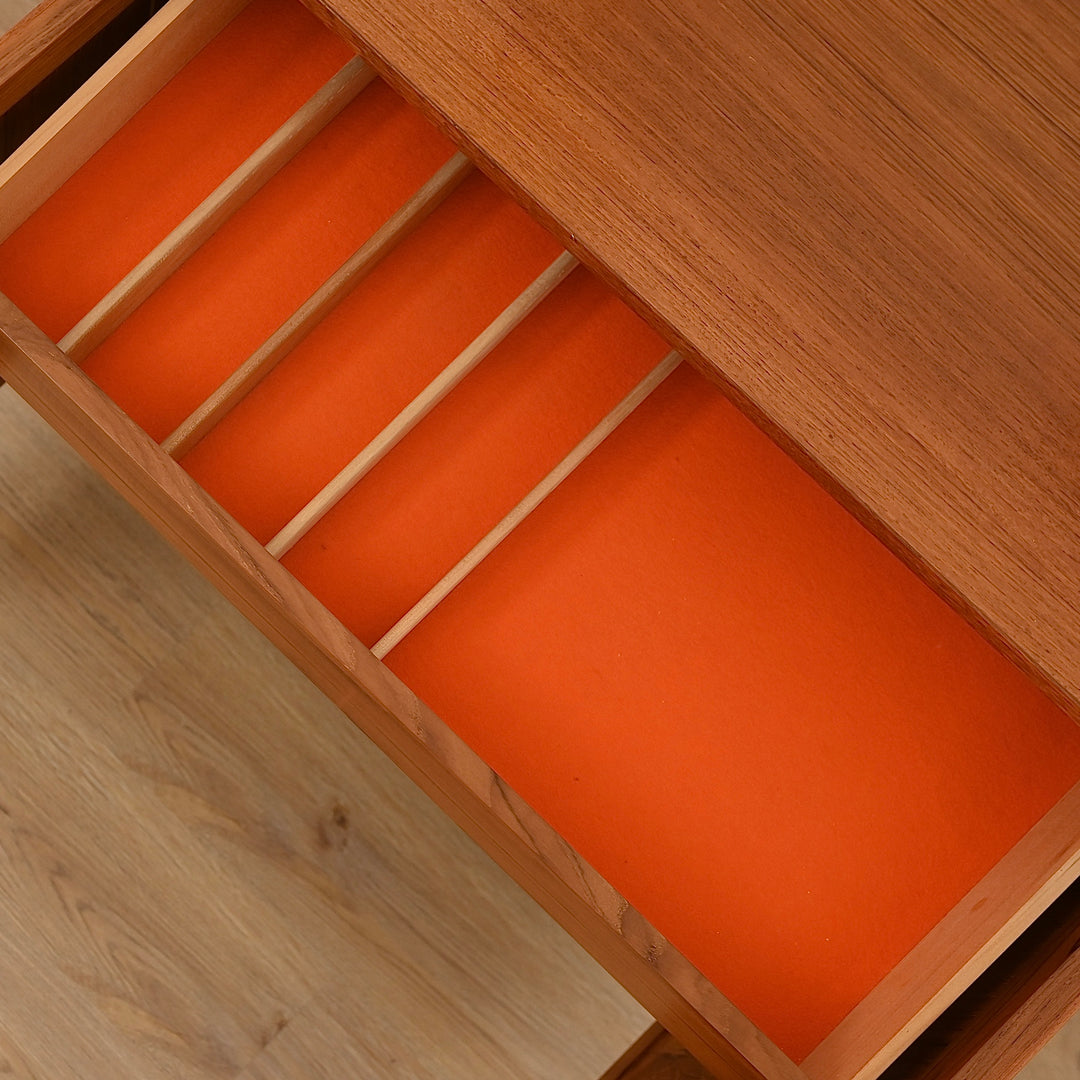 Mid Century Parker Teak LP Record Cabinet Square Handle