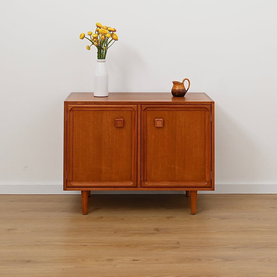 Mid Century Parker Teak LP Record Cabinet Square Handle