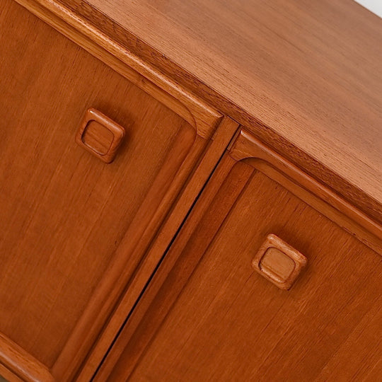Mid Century Parker Teak LP Record Cabinet Square Handle