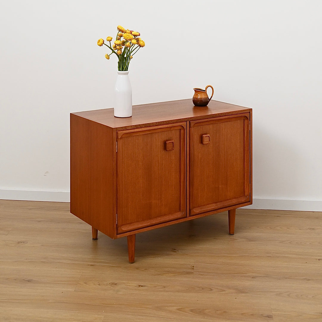 Mid Century Parker Teak LP Record Cabinet Square Handle