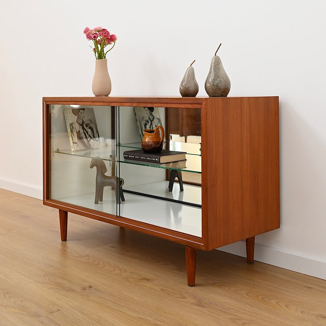 Mid Century Teak Display Cabinet Sideboard Hall Stand