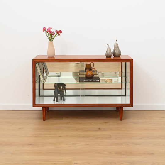 Mid Century Teak Display Cabinet Sideboard Hall Stand