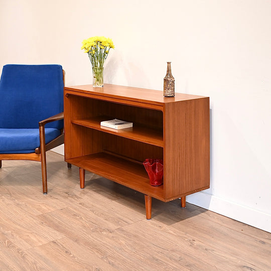 Mid Century Teak Sideboard LP Record Bookshelf by Chiswell
