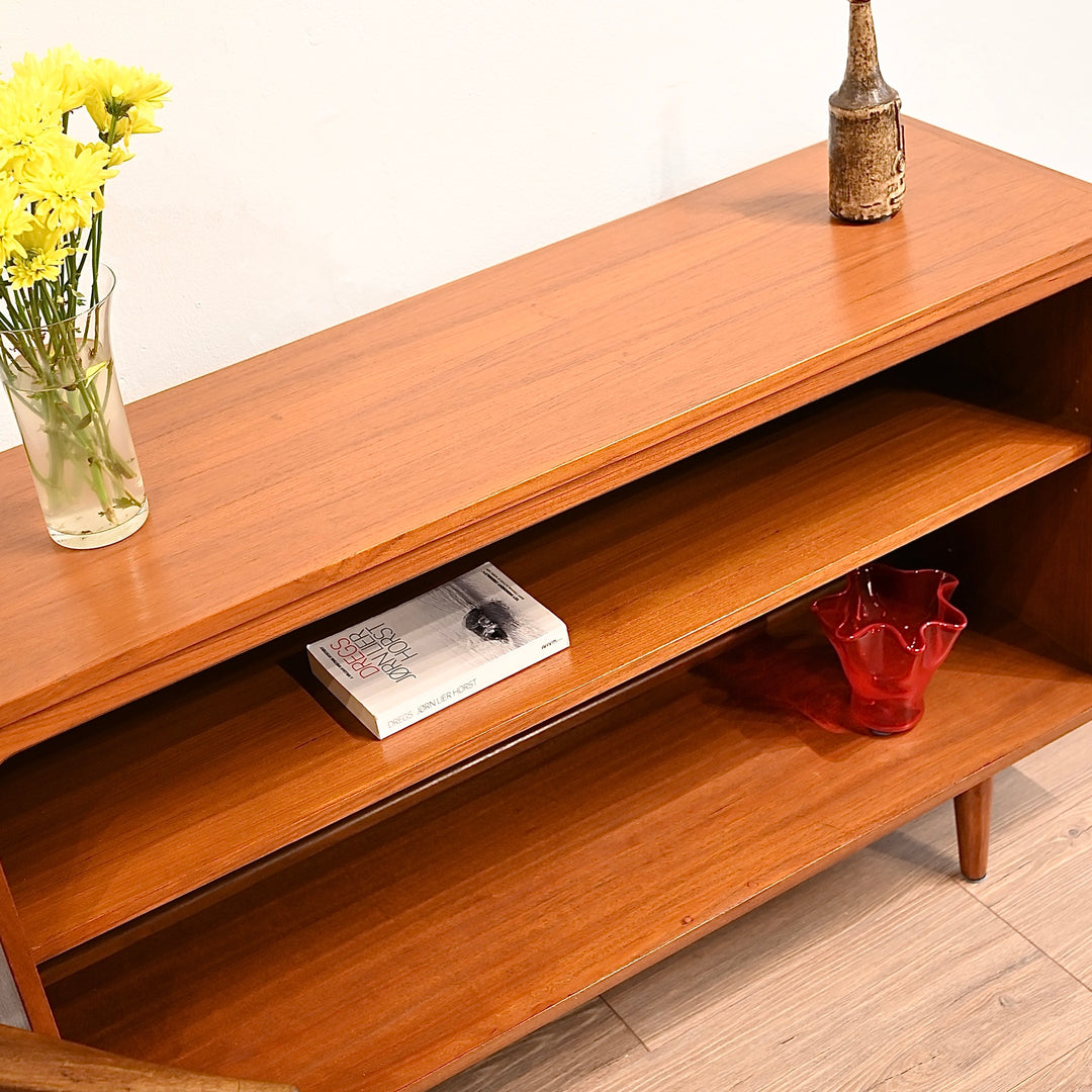 Mid Century Teak Sideboard LP Record Bookshelf by Chiswell