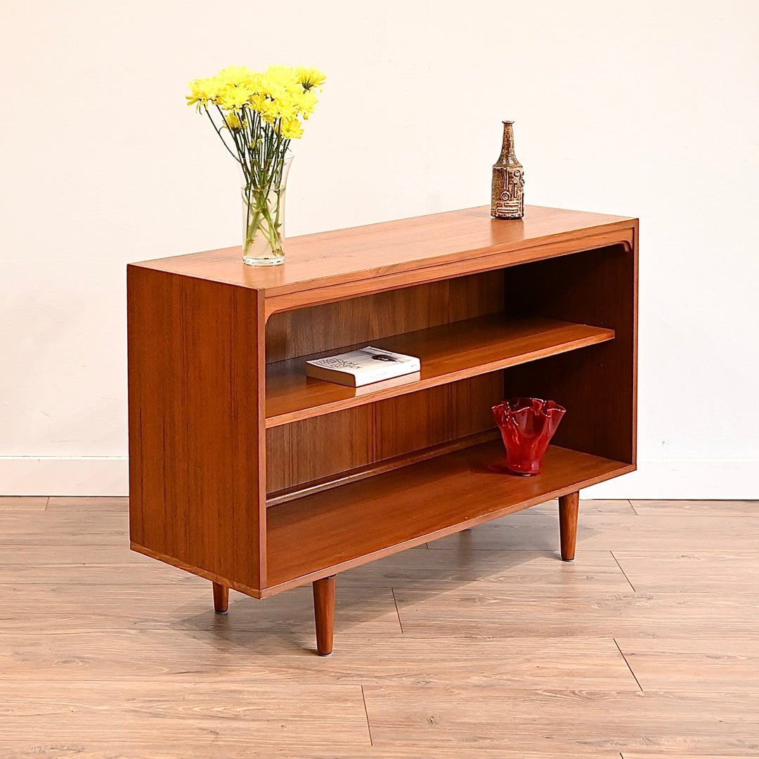 Mid Century Teak Sideboard LP Record Bookshelf by Chiswell