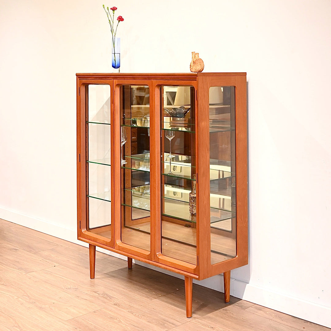 Mid Century Teak Sideboard Display China Cabinet by Chiswell