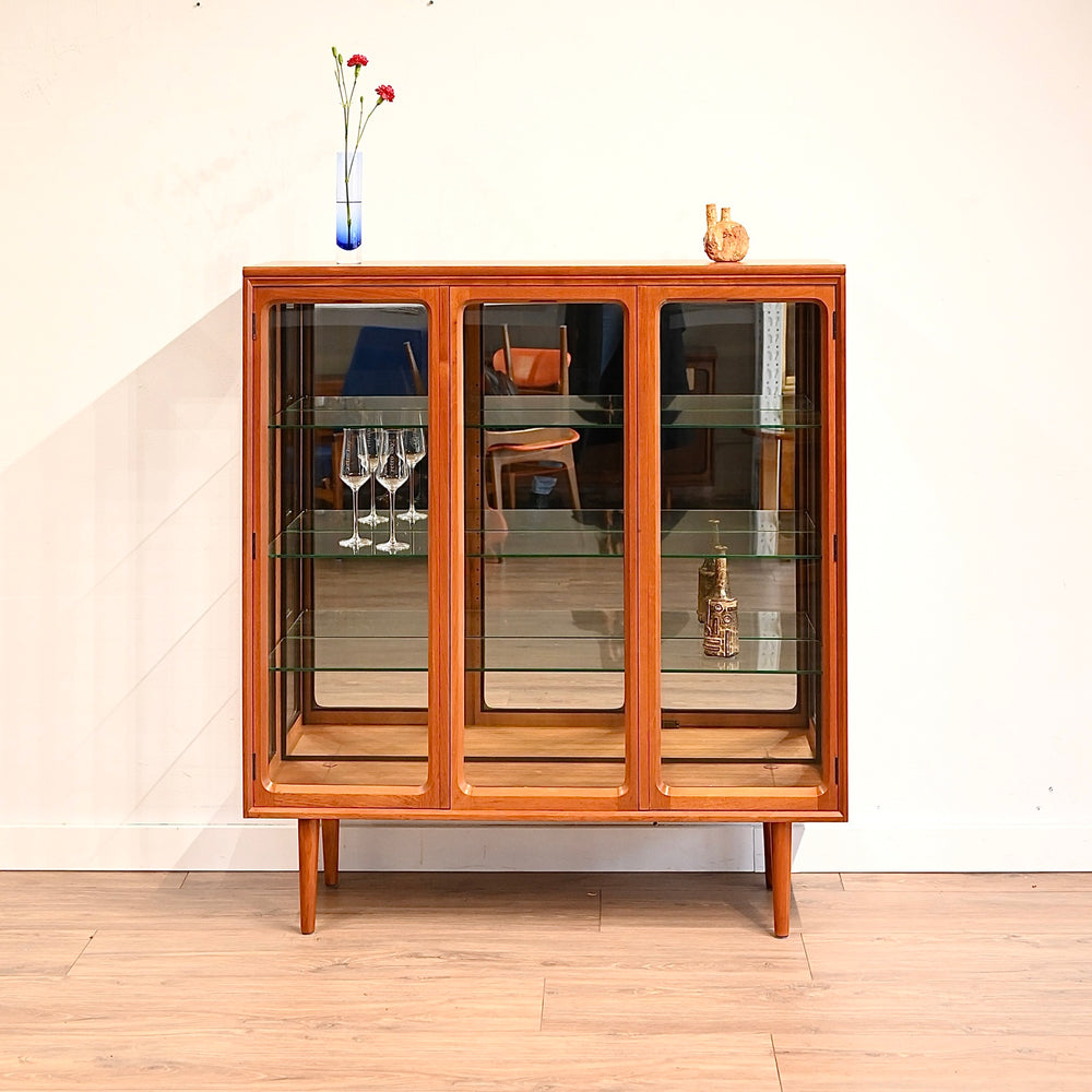 Mid Century Teak Sideboard Display China Cabinet by Chiswell