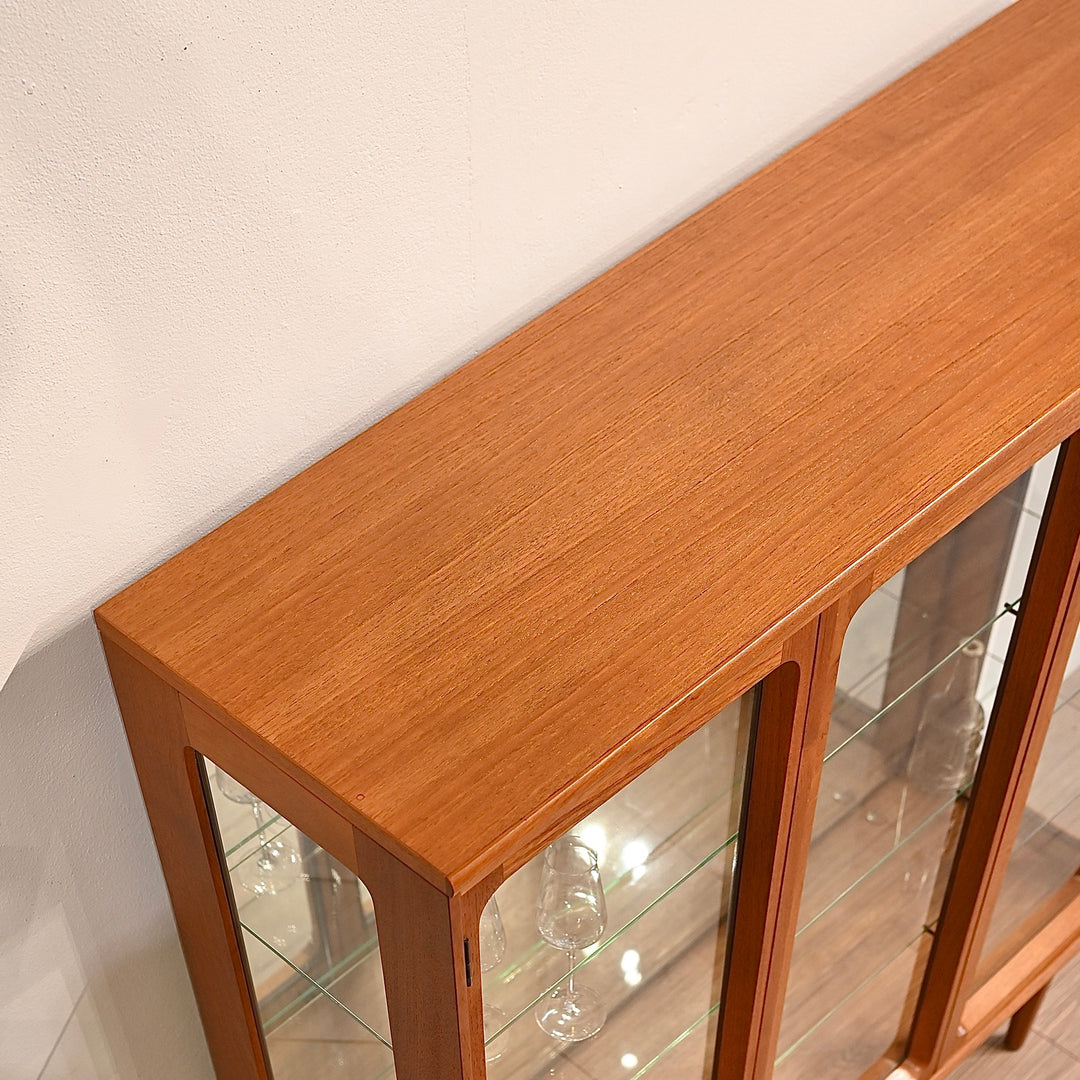 Mid Century Teak Sideboard Display China Cabinet by Chiswell