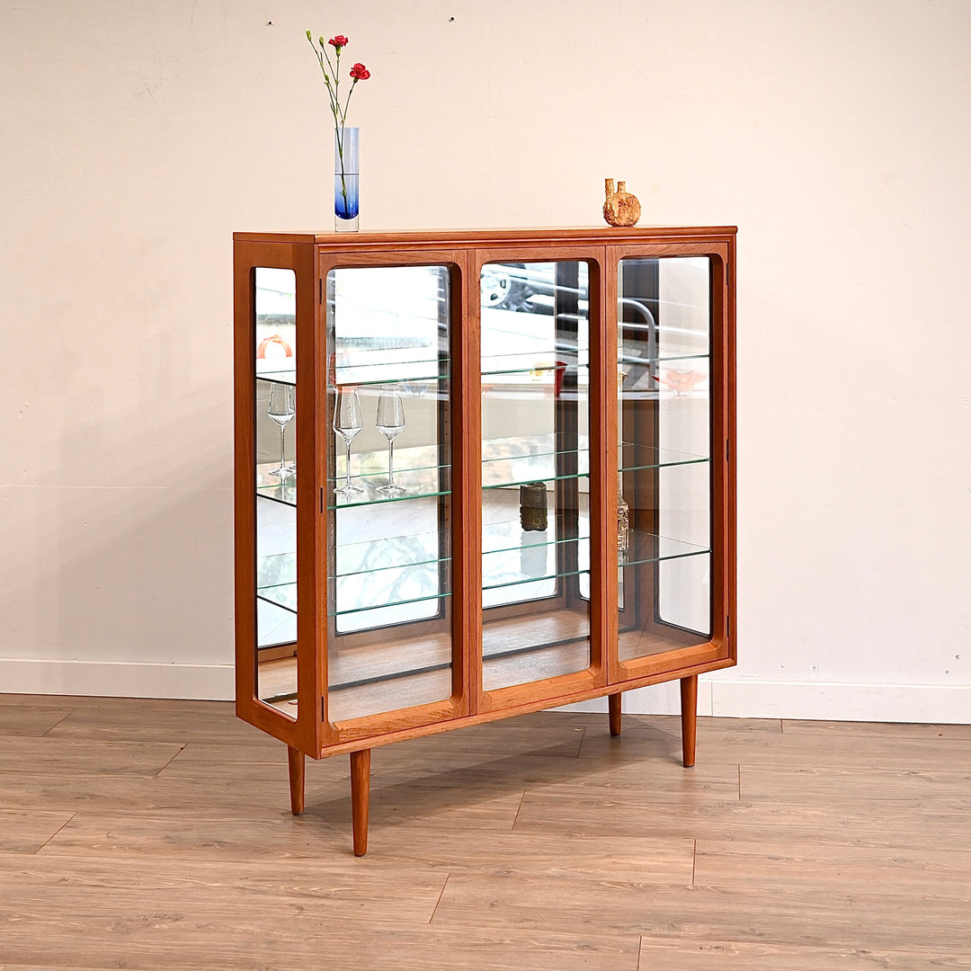 Mid Century Teak Sideboard Display China Cabinet by Chiswell