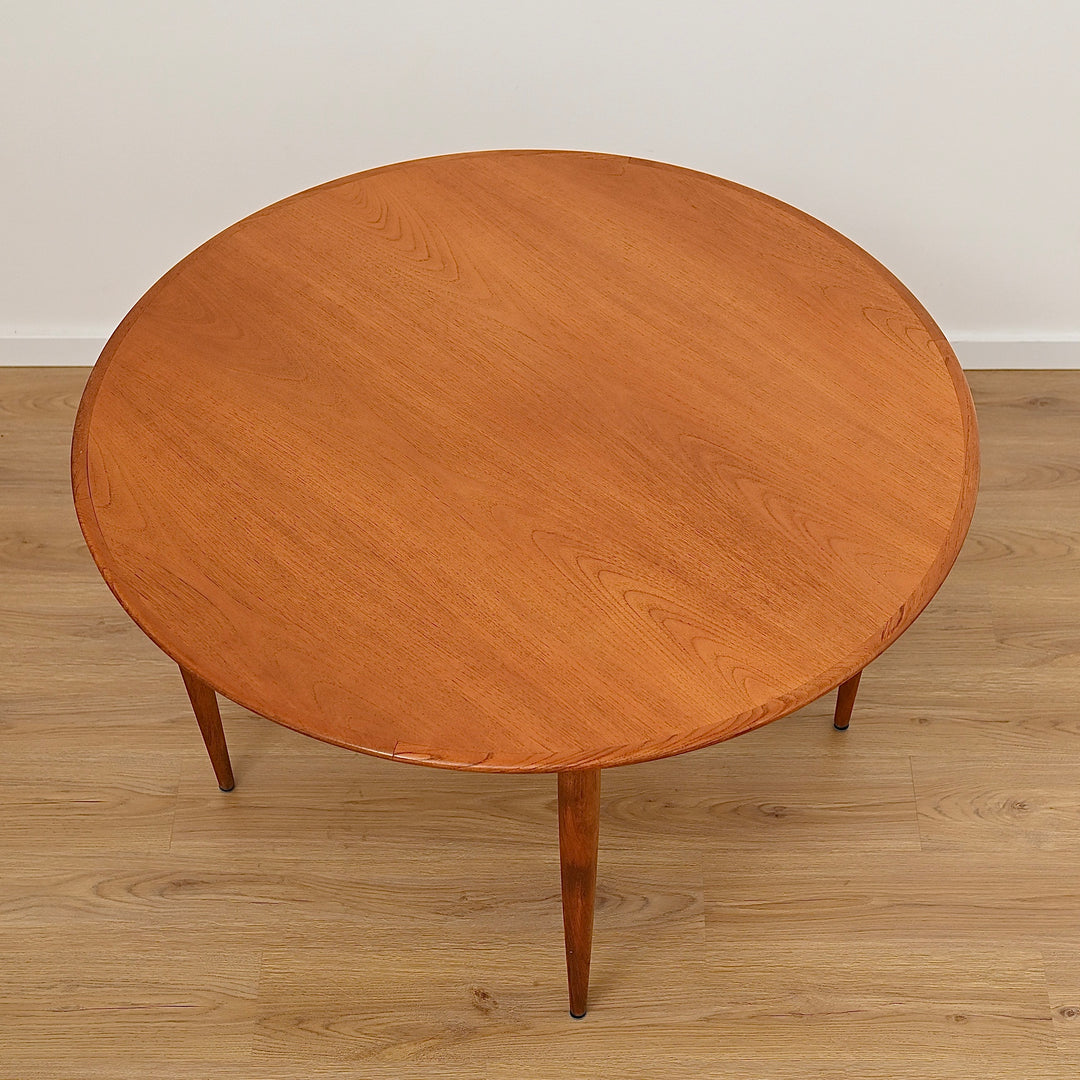Mid Century Teak Round Dining Table by Parker
