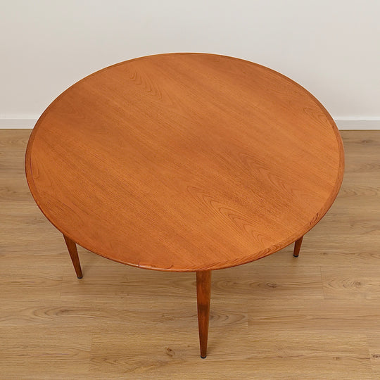 Mid Century Teak Round Dining Table by Parker