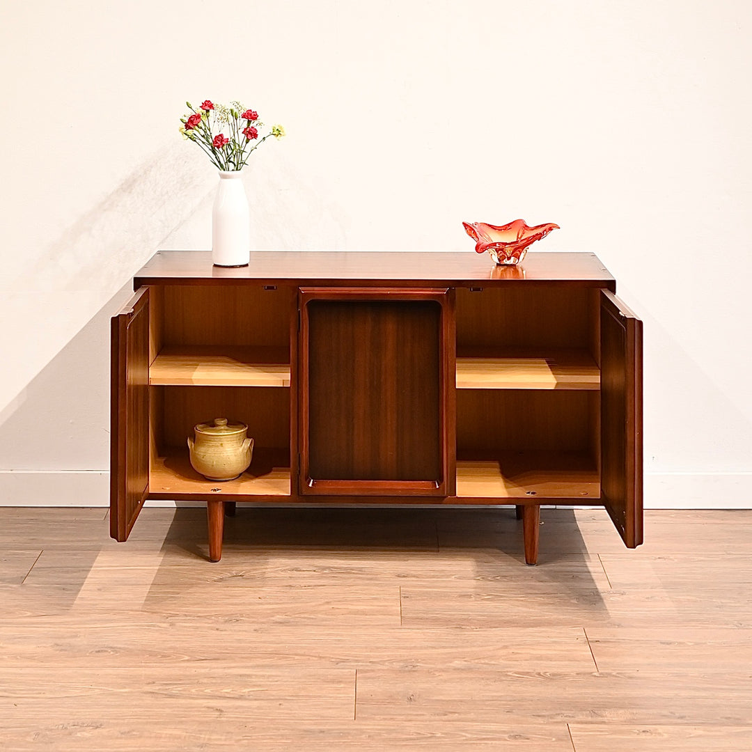 Mid Century Walnut Sideboard LP Record Cabinet by Chiswell