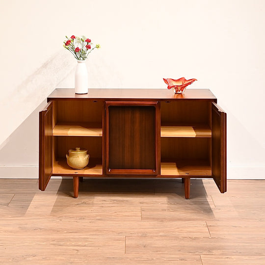 Mid Century Walnut Sideboard LP Record Cabinet by Chiswell